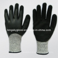 13G Hpe Liner Cut Resistance Nitrile Double Dipped Glove (5049)